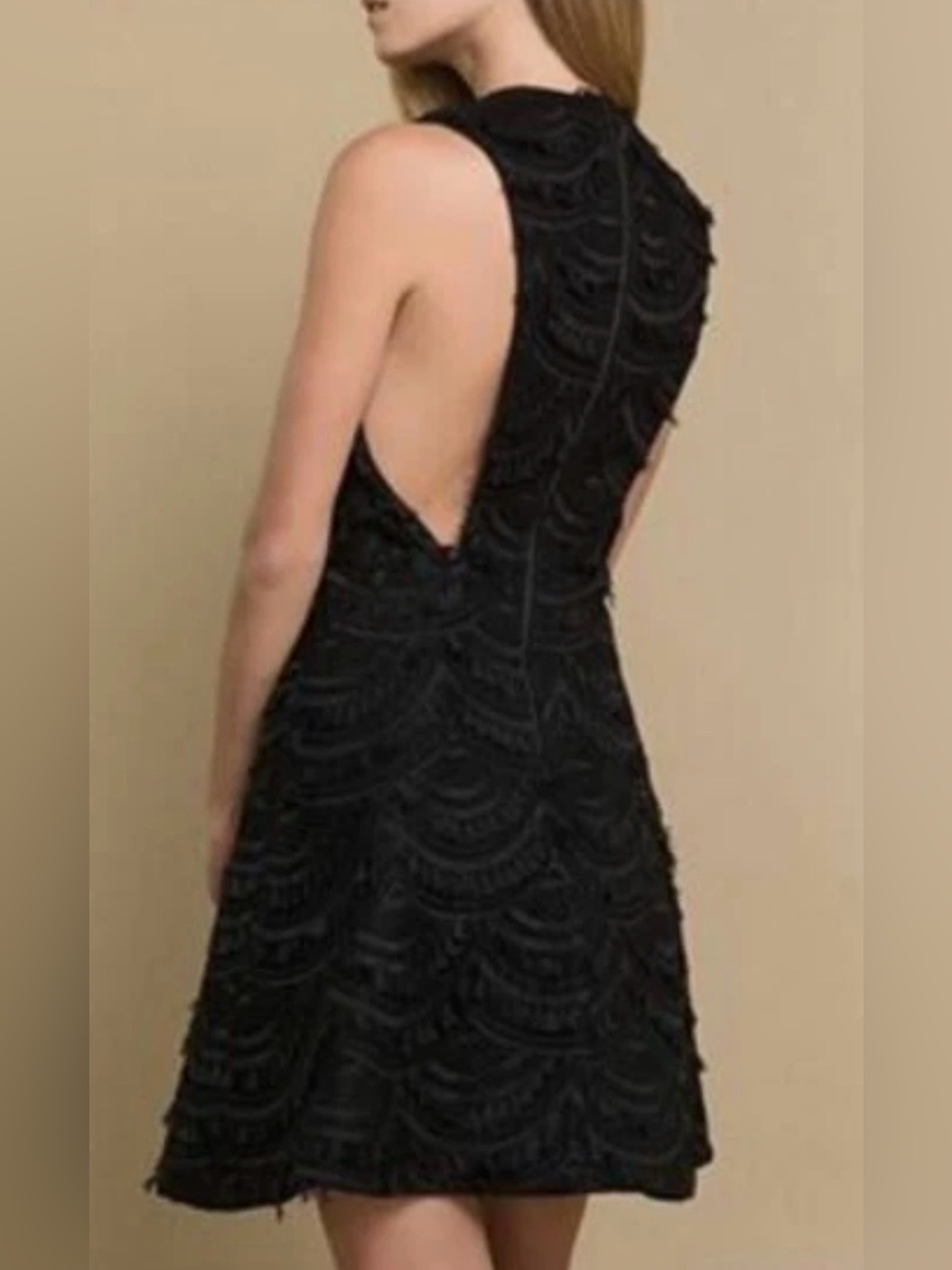 Maje Ronya Black Lace Mini Dress Size 3 L NWT $495